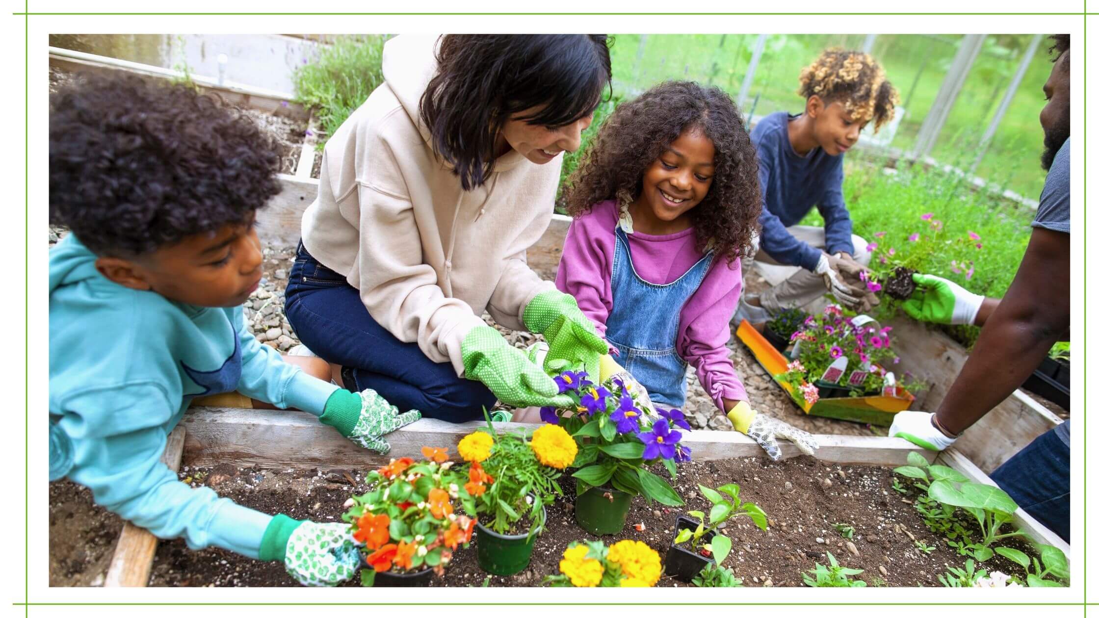 Kids in School Garden