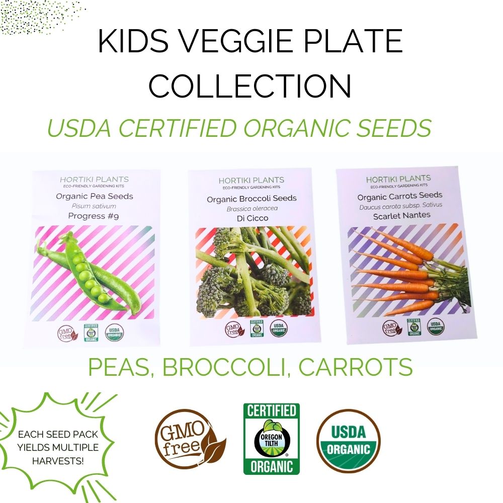 Kids Organic Garden Kit (MultiOrder Discount) - Broccoli Carrot Pea