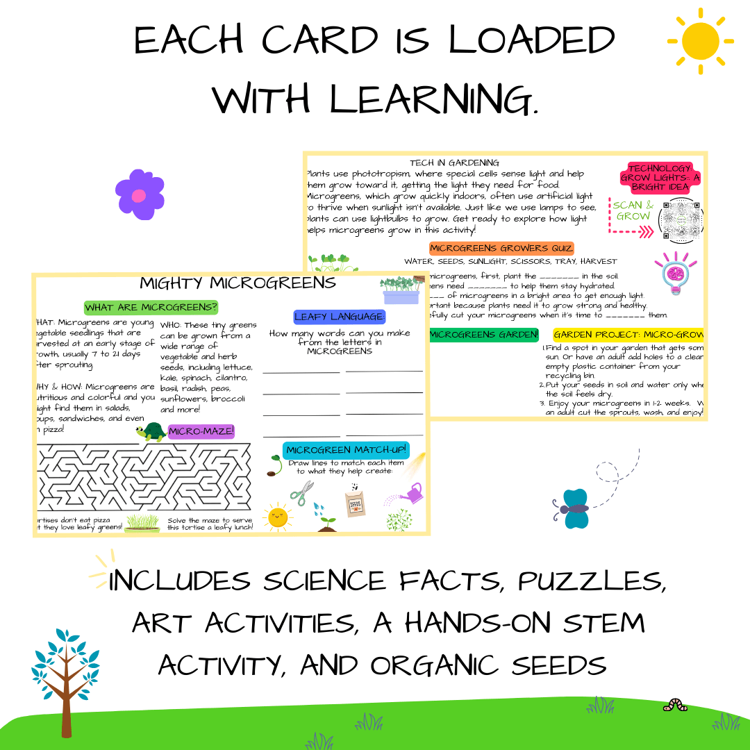 🔦Microgreens STEAM Activity Seed Card