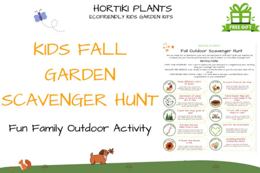 Free kids fall garden scavenger hunt activity sheet