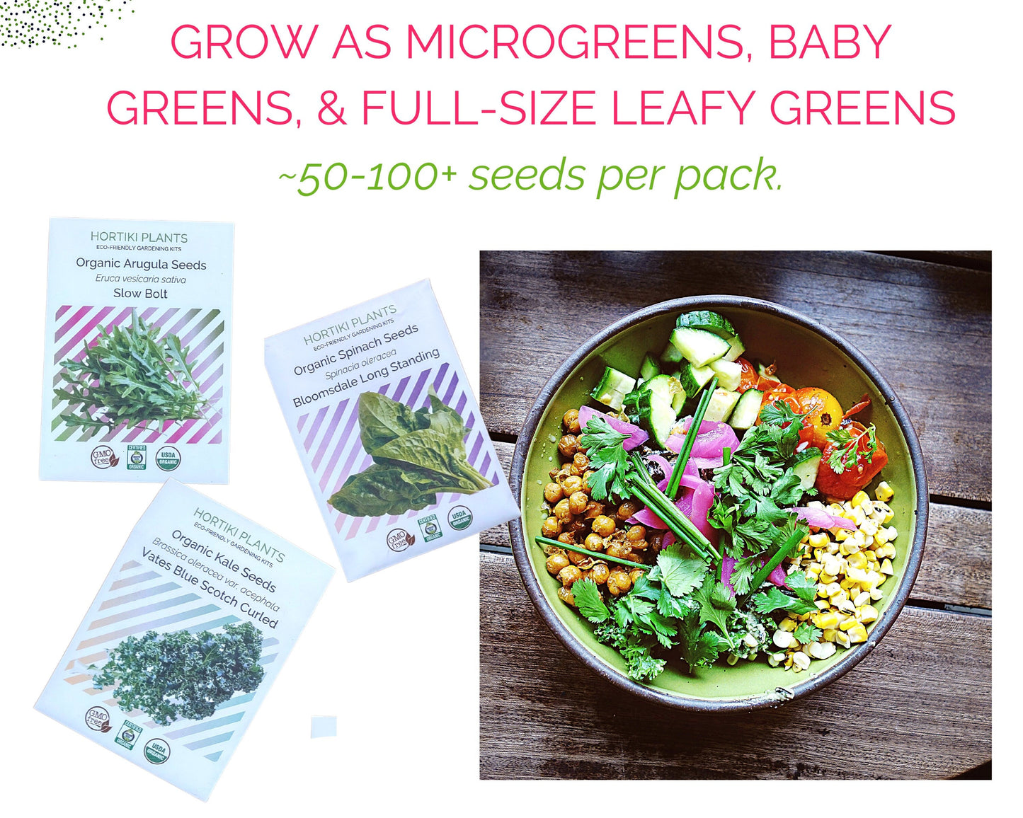 Green Smoothie Organic Garden Kit: Arugula, Spinach, Kale - Corporate Gift